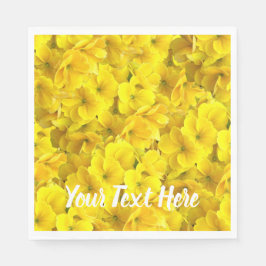 Gult Primrose Flowers Mönster Pappersservett