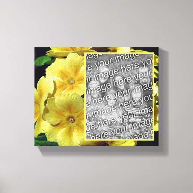 Gult Primrose Flowers Skapar ditt eget foto Canvastryck (Framsida)