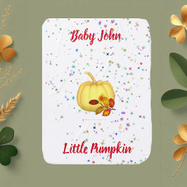 Gult Pumpkin Red Fall Foliage Twinkling Stars Bebisfilt