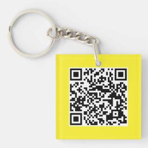 Gult QR CODE Anpassningsbar Nyckelring