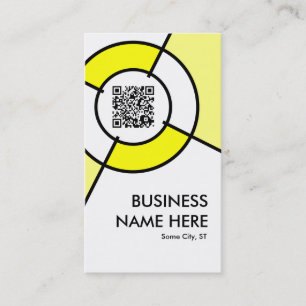 gult QR-kod och mål för logotyp Visitkort