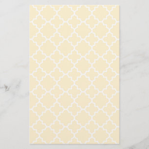 Gult Quatrefoil Mönster Brevpapper