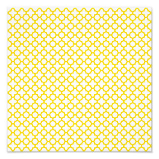 Gult Quatrefoil Mönster Fototryck