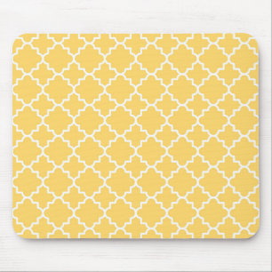 Gult Quatrefoil mönster Musmatta