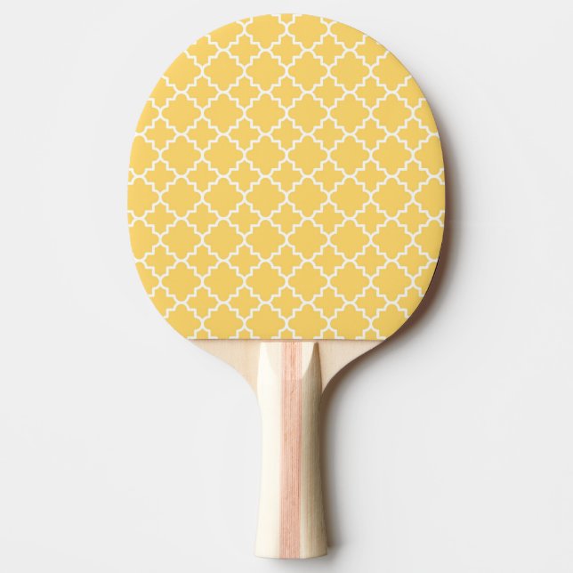 Gult Quatrefoil mönster Pingisracket (Framsidan)
