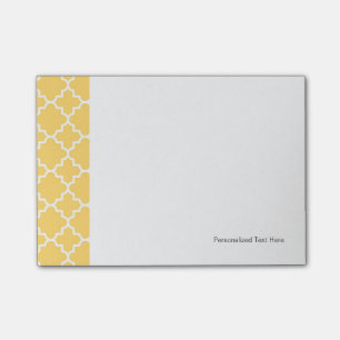 Gult Quatrefoil Mönster Post-it Block