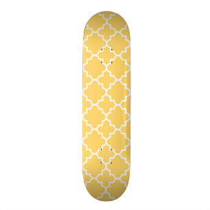 Gult Quatrefoil mönster Skateboard Bräda 20,5 Cm
