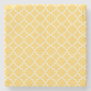 Gult Quatrefoil mönster Stenunderlägg