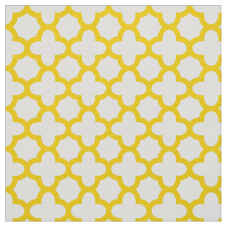 Gult Quatrefoil Mönster Tyg