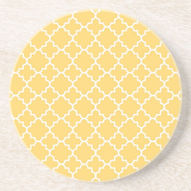 Gult Quatrefoil mönster Underlägg (Framsidan)