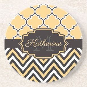 Gult Quatrefoil Underlägg