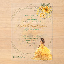 Gult Quinceañera Blommigt