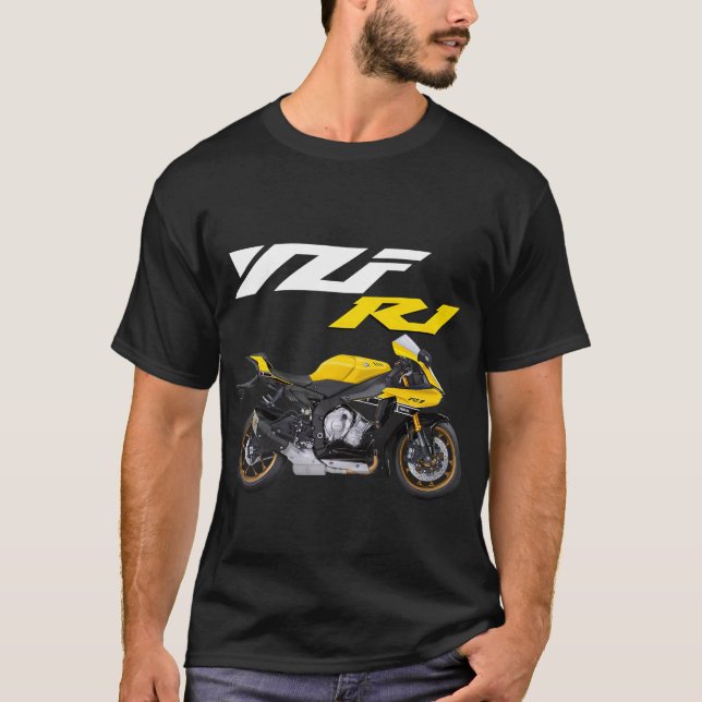 Gult R1 Motorcyklar för sportcyklar T Shirt (Framsida)