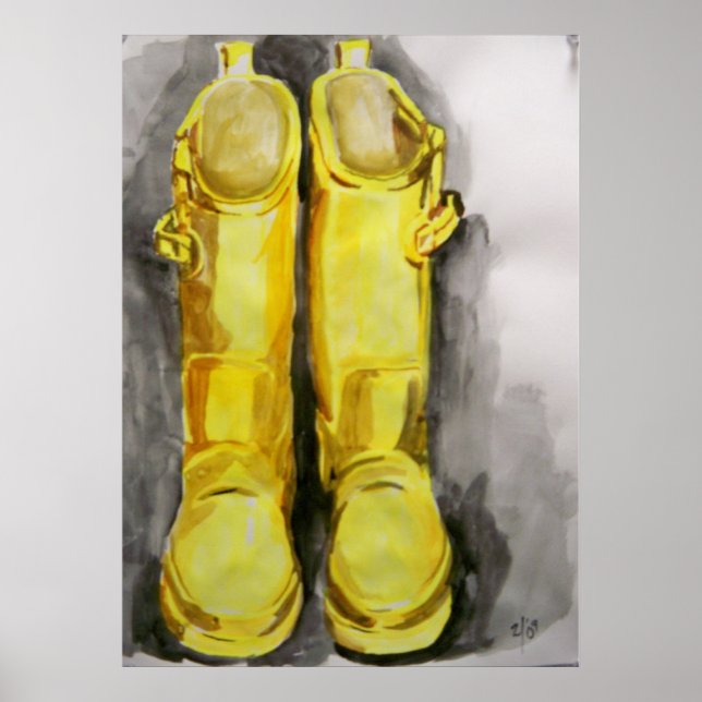 Gult Rain Boots 4 Poster (Framsidan)