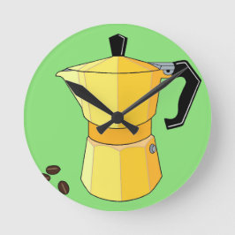 Gult Rainbow Espresso Rund Klocka