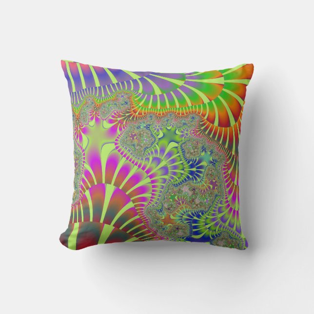 Gult Rainbow Melt Kudde (Framsida)