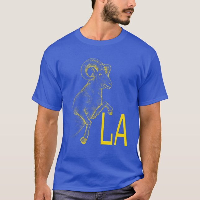 Gult Ram LA Blue California Los Angeles Gifts T Shirt (Framsida)