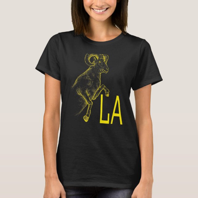 Gult Ram La Blue California Los Angeles T Shirt (Framsida)