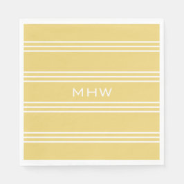 Gult Rand anpassningsbar monogram pappra blöjor Pappersservett