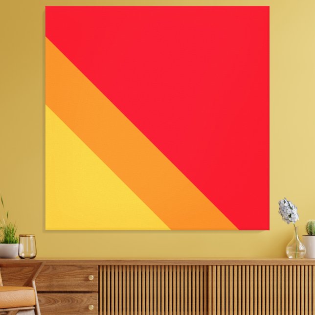 Gult Rand av Bright Summer Red Orange Canvastryck (Insitu (Vardagsrum))