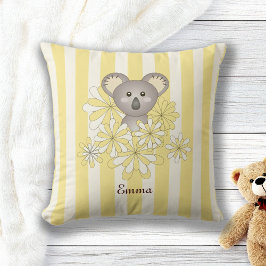 Gult Rand Cute Baby Koala Bear Children's Room Kudde