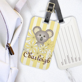 Gult Rand Cute Baby Koala Kids Bagagebricka