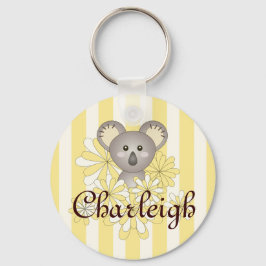 Gult Rand Cute Tecknad Baby Koala Kids Nyckelring