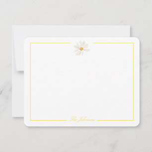 Gult Rand Daisy Personlig Stationery Anteckningskort