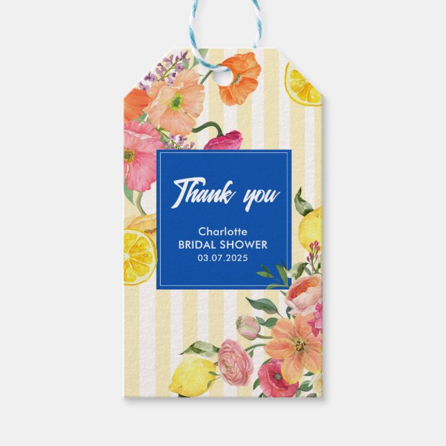 Gult rand italian citon Möhippa favör Presentetikett (Framsidan)