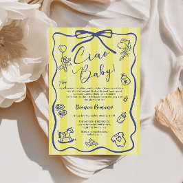 Gult Rand Italienska Themme Ciao Baby Shower Inbjudningar