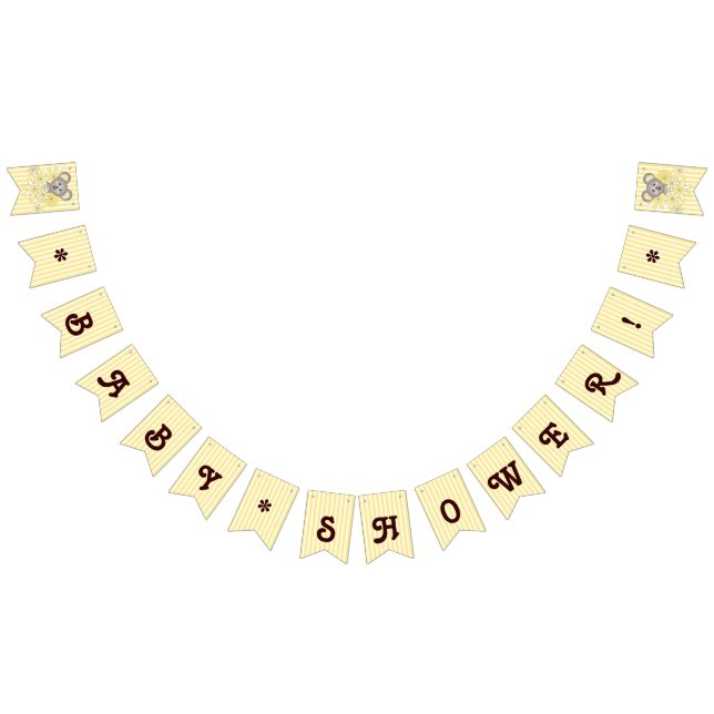 Gult Rand Koala Gender Neutral Baby Shower Vimplar (Alla)