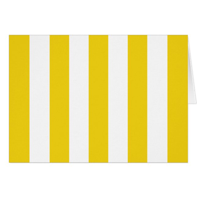 Gult Rand, Vita Rand, Stripe Mönster Hälsningskort (Framsidan Horizontal)