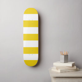 Gult Rand, Vita Rand, Stripe Mönster Mini Skateboard Bräda 18,5 Cm