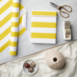 Gult Rand, Vita Rand, Stripe Mönster Presentpapper
