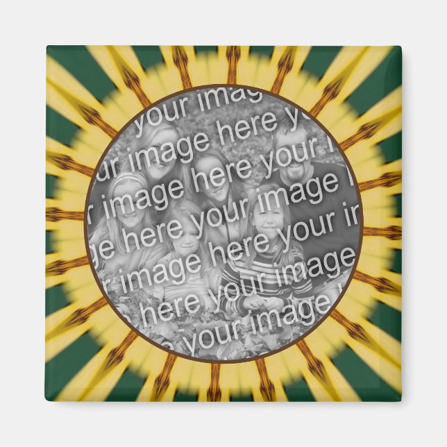 Gult Rays Abstrakt Ram Skapar ditt eget foto Magnet (Framsidan)