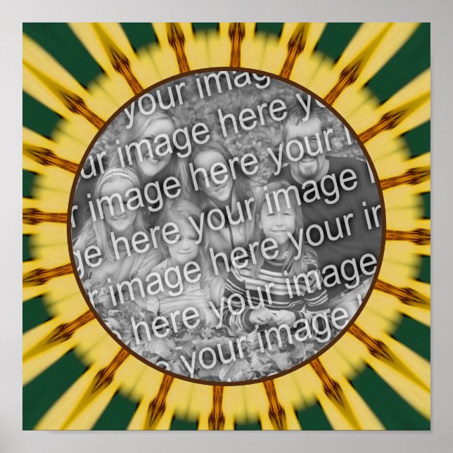Gult Rays Abstrakt Ram Skapar ditt eget foto Poster (Framsidan)