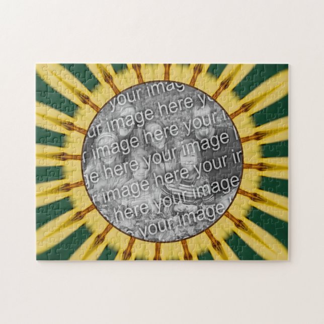 Gult Rays Abstrakt Ram Skapar ditt eget foto Pussel (Horisontell)