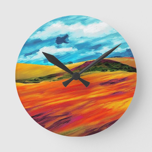 Gult Red Backe Rund Klocka (Framsida)