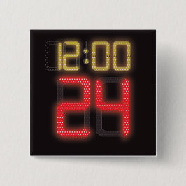 Gult Red Black Basketball Clock Sports Knapp