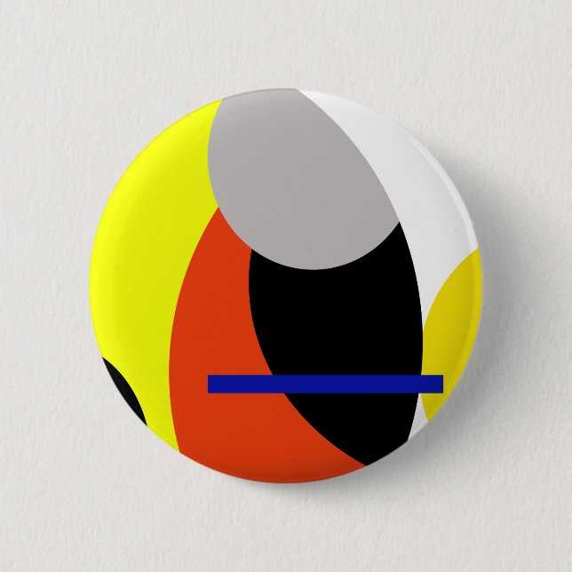 Gult Red Blue Abstrakt Art Knapp (Framsida)