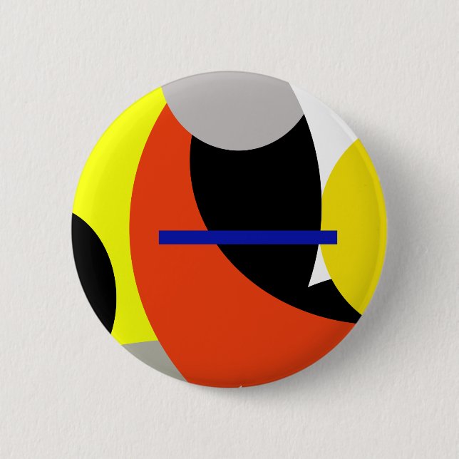 Gult Red Blue Abstrakt Art Knapp (Framsida)