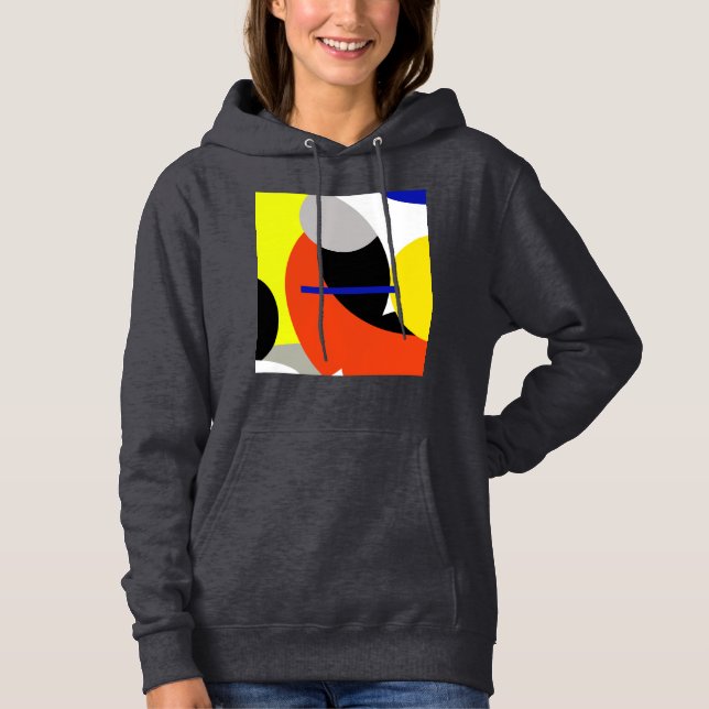 Gult Red Blue Abstrakt Art T Shirt (Framsida)