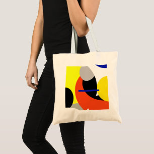 Gult Red Blue Abstrakt Art Tygkasse