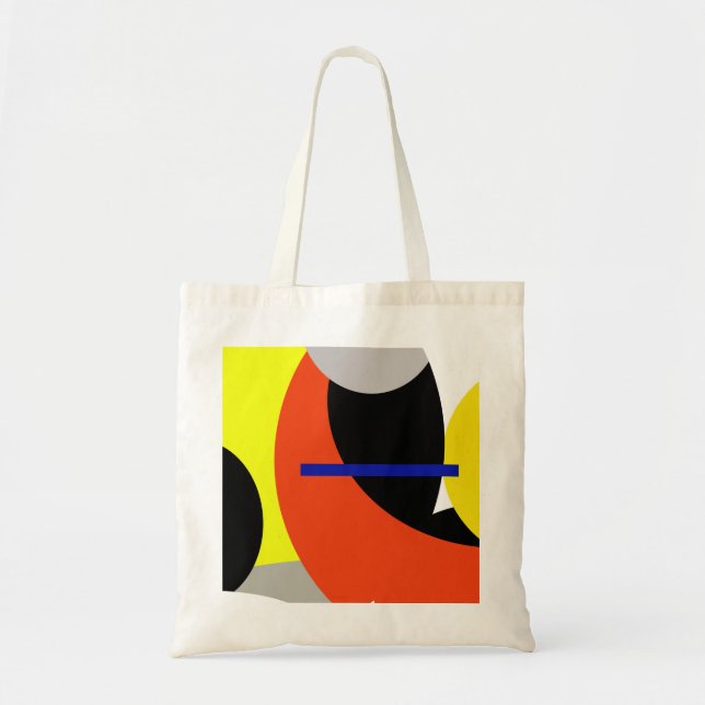 Gult Red Blue Abstrakt Art Tygkasse (Framsidan)