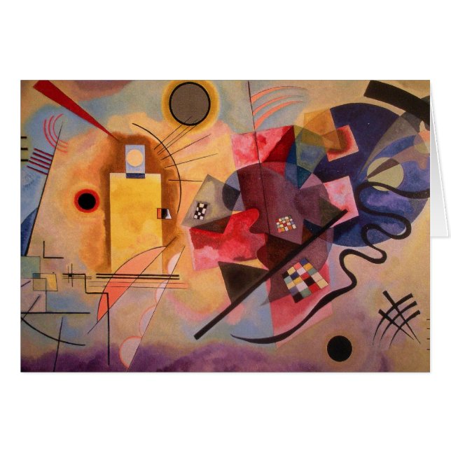 Gult Red Blue Hälsningskort (Framsidan Horizontal)