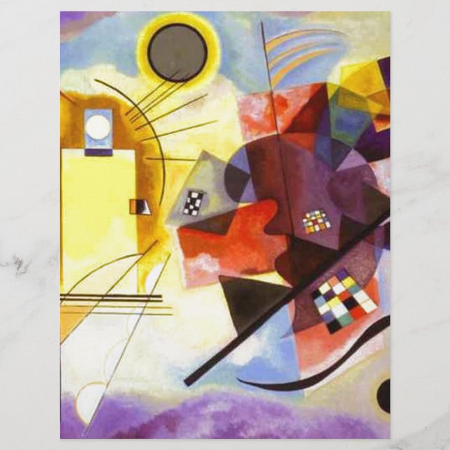 Gult Red Blue Kandinsky Abstrakt Painting (Framsida)