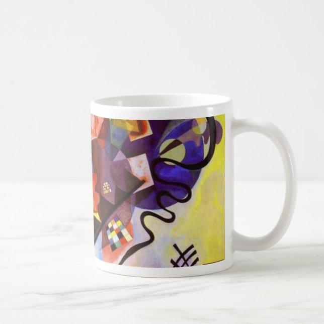Gult Red Blue Kandinsky Abstrakt Painting Kaffemugg (Höger)
