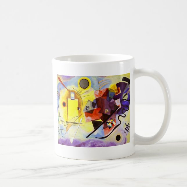Gult Red Blue Kandinsky Abstrakt Painting Kaffemugg (Höger)