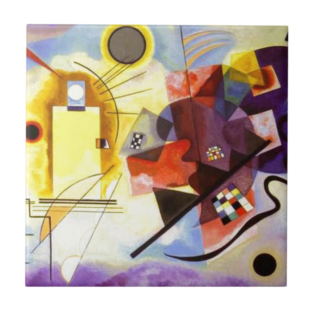 Gult Red Blue Kandinsky Abstrakt Painting Kakelplatta (Framsidan)