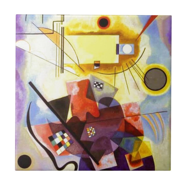 Gult Red Blue Kandinsky Abstrakt Painting Kakelplatta (Framsidan)